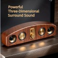 [Wireless Smart Soundbar] Wireless Smart Soundbar | 5.0 Channel Speaker System with Subwoofer - Home Theater Stereo, Compatible with TV/PC/Smartphone/Tablet - Elegant Wood Grain Finish - Portable Design with Low Frequency, Type-C, and 5-Watt Max Power for Rich Bass and Clear Sound - Ideal for Parties, Gaming, Movies - Perfect Gift for Music Lovers