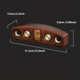 [Wireless Smart Soundbar] Wireless Smart Soundbar | 5.0 Channel Speaker System with Subwoofer - Home Theater Stereo, Compatible with TV/PC/Smartphone/Tablet - Elegant Wood Grain Finish - Portable Design with Low Frequency, Type-C, and 5-Watt Max Power for Rich Bass and Clear Sound - Ideal for Parties, Gaming, Movies - Perfect Gift for Music Lovers