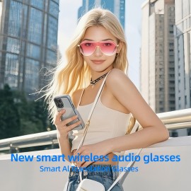 [Smart Glasses] new smart glasses, high-definition voice calls and high fidelity music, built-in microphone and speaker, smart touch, smart audio glasses, Type-C charging, comfortable to wear, suitable for sports, music, business, daily home wear, suitable for both men and women, suitable for holiday gifts, Handsfree Calling, Sports Headphones, Sleek Glasses, Lightweight Design, Ergonomic Design, Comfortable Fit, Earbuds, Touch Control, Fitness Enthusiasts, Techsavvy Users