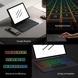 Keyboard Case For IPad Air 11-inch (M2) & IPad Pro 11 Inch (1st/2nd/3rd/4th Generation) Magic-Style Magnetic Keyboard Case With Multi-Touch Trackpad Compatible With 10.9