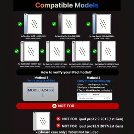 Rotatable Bracket&Touch Case With Keyboard For IPad Pro 13-inch (M4, 2024), for IPad Air 13-inch (M3, 2025/M2, 2024) & for IPad Pro 12.9 (6th/5th/4th/3rd Gen), Trackpad, 360° Rotatable, Mixed Colors Backlit.