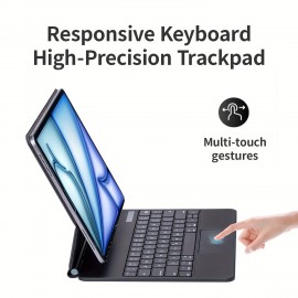 Keyboard Case For IPad Air 11-inch M2 2024, IPad Air 5th/4th Gen And IPad Pro 11-inch 4th/3rd/2nd/1st Gen, 7 Color Backlit, Multi-Touch Trackpad, Floating Magnetic Design, Battery Display