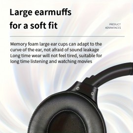 D-815Head-mounted wireless gaming headphones with large earmuffs, over-ear headphones, large battery, long battery life, heavy bass, HiFi heavy bass headphones with radio function, game music ears, foldable, adjustable, rotatable headphones, can answer calls, wireless  supports TF card playback, AUX cable, smart device, large speaker Type-C interface headphones can switch to music headphones, Wired Headphones, Headphones Noise Cancelling, Headphones Wired, Gaming Headset,