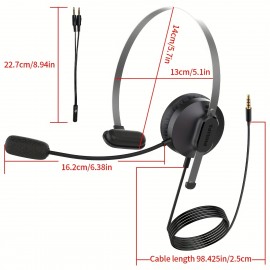 [Philips ENC Headset] Philips Noise-Canceling Headset with Microphone | Semi-Open Back Design, 3.5mm Jack, Volume Control, Ideal for Customer Service, Office, and Mobile Phone Use