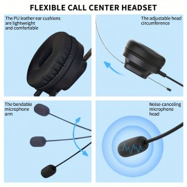 [Philips ENC Headset] Philips Noise-Canceling Headset with Microphone | Semi-Open Back Design, 3.5mm Jack, Volume Control, Ideal for Customer Service, Office, and Mobile Phone Use
