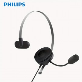 [Philips ENC Headset] Philips Noise-Canceling Headset with Microphone | Semi-Open Back Design, 3.5mm Jack, Volume Control, Ideal for Customer Service, Office, and Mobile Phone Use