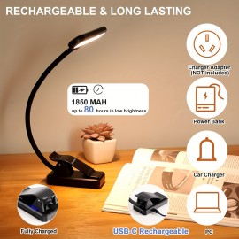 28 LED Clip-On Music Stand Light, USB-C Rechargeable, Eye-Care Blue Light Blocking, 4 Color Modes, 3 Brightness Levels, Ideal for Piano, Keyboard, Orchestra - Use