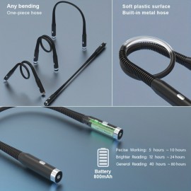 LED Neck Reading Lamp, Bed Reading Lamp, Tri-color Dimming, 6 levels of brightness for cozy bedtime reading, knitting & crafting, camping, outdoor hideaway setup, ideal gift for Halloween & Christmas!, Camping Lantern, Knitting Lamp, Adjustable Lamp