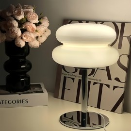 Creative USB Lamp Light | LED Atmosphere Table Lamp | Hamburger Night Light | USB Powered | White Orange Available | Three Color Adjustable Light | Cold Light Warm Light Neutral Light, Decorative Lighting | Modern Minimalist Design | Durable Plastic