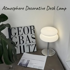 Creative Plastic Burger Table Lamp, USB Light Fixture with Three-Color Dimming (Cold Light | Neutral Light | Warm Light) Metal Base, Double-Layer Plastic Burger Shade, Available in White and Orange, Suitable for Living Room | Bedroom | Office | Study | Indoor Use, Ideal Holiday Gift | Valentine'S Day | Christmas | Halloween, a Great Choice for Friends and Family, Desk Lamp For Office, Desk Lamp For Study, Desk Lamp Modern, Desk Lamp Usb, Light For Bedroom, Lamp For Bedroom, Table