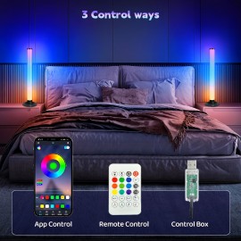 An intelligent lamp, LED desktop ambient light pickup microphone with app control and remote control featuring music synchronization function, USB-powered voice-activated rhythm lights for parties, PC gaming room modern style mood lighting set