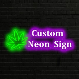1pc Custom Double row Maple Neon - unique neon signs for wall decor, personalized neon sign with dimmer - stylish bedroom decor, customizable design, perfect gift for weddings, birthdays and party celebrations, essential party decor supplies