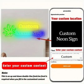 1pc Custom Double row Maple Neon - unique neon signs for wall decor, personalized neon sign with dimmer - stylish bedroom decor, customizable design, perfect gift for weddings, birthdays and party celebrations, essential party decor supplies