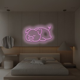 Cute Pig LED Neon Light - Adorable Pink Wall & Tabletop Decor for Home, Bars, Cafes, Weddings, Parties - USB Powered, Dimmable, Multi-Purpose with Switch Control