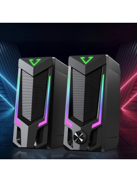Computer Speakers, Desktop Computer Speakers, Laptop Computer Speakers, Desktop Stereo Speakers, Wired Connection, USB Powered, With LED Ambient Light, Suitable For Devices With 3.5mm Audio Interface, Such As Computers, Tablets, Laptops, Game Consoles, MP3/MP4 Players