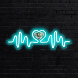 Personalized LED Neon Heart Photo Light - USB Powered, Customizable Wall Decor with Love Design, Perfect Gift for Couples, Weddings, Birthdays, Valentine's Day, Mother's Day, Home Decor