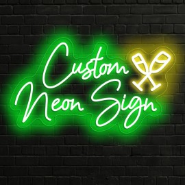 Customizable Neon Sign for Wine Glass, Personalized LED Light Wall Decor, USB Powered, Ideal for Birthday, Christmas, Valentine'S Day, Shop, Home, Wedding Decoration, No Battery Required
