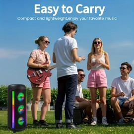[Portable Wireless Speaker] 3500W portable wireless speaker, 3 speakers and color LED lights, long-lasting battery, USB/AUX input, wireless, microphone input, TWS support, outdoor camping design, family gatherings, charming gifts for Father's Day/Mother's Day, outdoor audio, modern audio equipment, high-quality audio