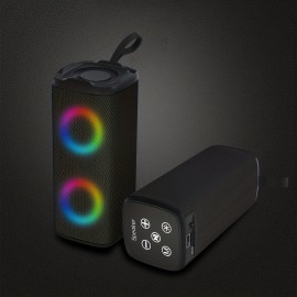 [Portable Wireless Speaker] 1pc Multifunctional Wireless Portable Speaker with LED Lights, USB-C Charging, 5W Stereo Sound, 7-Color Changing Lights, Compact Design for Home & Outdoor Use - Black, Portable Wireless Speaker, Outdoor Audio, Modern Audio Gear, Durable Audio Device, Wireless Speaker, Powerful Wireless Speaker