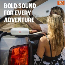 T&G TG534 Portable Wireless Stereo Speaker -IPX4 water resistant, Dual-Speaker TWS System with Subwoofer, Hands-Free Calling, FM Radio, TF Card & USB Playback - Compatible with Smartphones, Tablets, TVs - Ideal Gift for Music Lovers, Portable
