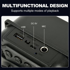 Portable Wireless Speaker Anti-fall Super Bass Outdoor Portable Speaker ZQS1315 Wireless Speaker with LED Light TF/USB/FM/AUX/WIRELESS Karaoke Wireless Speaker with portable phone holder, Perfect for Live Music, Home Party