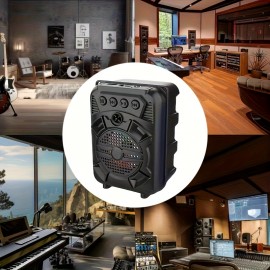 Portable Wireless Speaker Anti-fall Super Bass Outdoor Portable Speaker ZQS1315 Wireless Speaker with LED Light TF/USB/FM/AUX/WIRELESS Karaoke Wireless Speaker with portable phone holder, Perfect for Live Music, Home Party