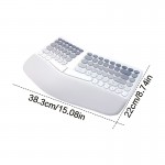 2.4Ghz Wireless Split Keyboard and Mouse Colorful Ergonomic Keyboard with Wrist Rest Multi Device Keyboard Mouse Combo for Laptop/Desktop