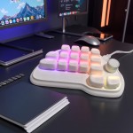 17-Key Keyboard with RGB Lighting, USB-C Wired Connection, Keys for Office, Gaming, PS, Programming - Efficient & Fast Operation, Gaming Setup, Tech Enthusiasts, Durable Build, Ergonomic Design, Sleek Design, Modern Aesthetic, Home Office Setup