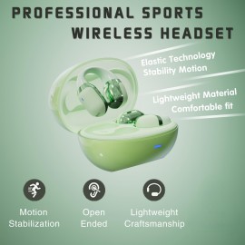 New Clip-On Wireless Earbuds, Over-Ear Music Sports Running Headphones with Ultra-Long Battery Life and Open-Ear Design, Open Ear Headphones, Lightweight Headphones, Clipon Earbuds, Comfortable Wear, Sweatresistant Design, Noisefree Audio, Touch