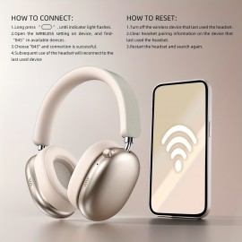 Wireless Headphones - Over-Ear Headphones with Built-in Mic, USB-Powered (Type-C Charging), Noise Cancelling, Compatible with PC, Phone, Tablet, Gaming, TV, Movie