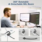 Wireless headset with detachable microphone, noise cancelling wireless headset for cell phones, laptops, outdoor headset for office meetings, running, cycling, business driving, Office Meeting Headset, Cycling Headset, Lightweight Headset