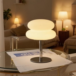 Creative USB Lamp Light | LED Atmosphere Table Lamp | Hamburger Night Light | USB Powered | White Orange Available | Three Color Adjustable Light | Cold Light Warm Light Neutral Light, Decorative Lighting | Modern Minimalist Design | Durable Plastic