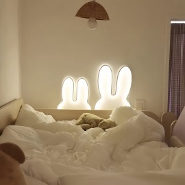 A Cute Iron Art Rabbit USB Lamp with Three Color Options (White Light | Neutral Light | Warm Light) And Dimmable Functionality, Featuring a Minimalist Design That Is Both Functional And Aesthetically Pleasing, Making It an Ideal Gift for Family And