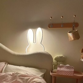 A Cute Iron Art Rabbit USB Lamp with Three Color Options (White Light | Neutral Light | Warm Light) And Dimmable Functionality, Featuring a Minimalist Design That Is Both Functional And Aesthetically Pleasing, Making It an Ideal Gift for Family And