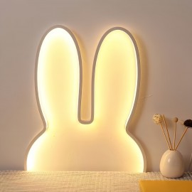 A Cute Iron Art Rabbit USB Lamp with Three Color Options (White Light | Neutral Light | Warm Light) And Dimmable Functionality, Featuring a Minimalist Design That Is Both Functional And Aesthetically Pleasing, Making It an Ideal Gift for Family And
