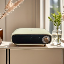 Retro Desktop Wireless Speaker, 15W with Charging Function, Clock Alarm & Temperature Display, Ambient Light - Multi-Functional Creative Design for Bedside/Office Use or as a Gift, Home Decor Gadget, Bedside Speaker, Stylish Decor, Vintage Aesthetic, Sleek Material, Compact Build, Multifunctional Device, Office Workers, Home Users